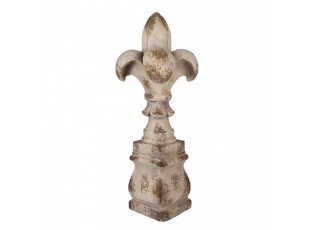 Béžová antik dekorace lilie Fleur-de-lis - Ø 25*66 cm