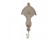 Šedý antik kovový nástěnný háček se zlatými ornamenty Vintage - 16*4*33 cm Clayre & Eef