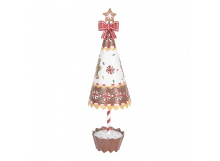 Christmas Decoration Figurine Christmas Tree ? 11x37 Cm Brown White Metal Gingerbread Man - ? 11*37 cm