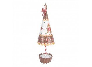 Christmas Decoration Figurine Christmas Tree ? 11x37 Cm Brown White Metal Gingerbread Man - ? 11*37 cm