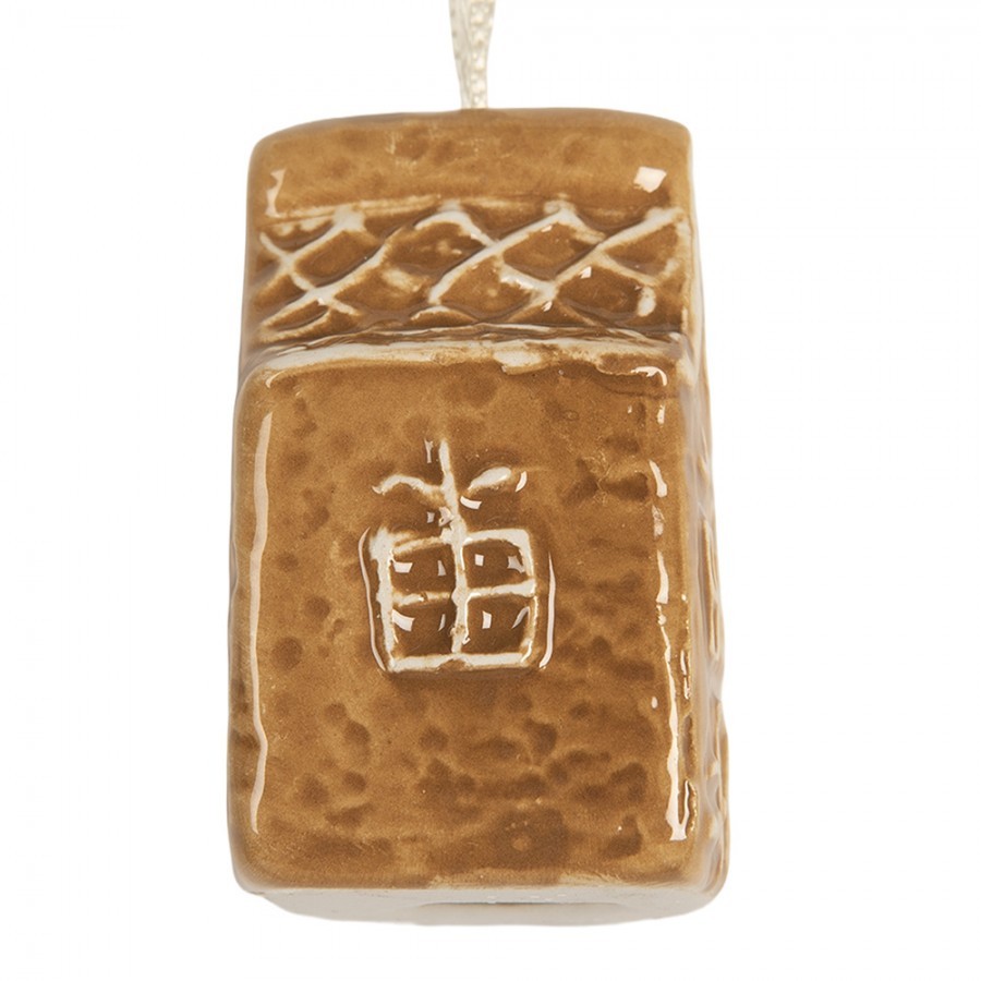 Christmas Ornament Gingerbread House 4x3x6 Cm Brown Ceramic - 4.0 cm Clayre & Eef Christmas Ornament Gingerbread House 4x3x6 Cm Brown Ceramic - 4.0 cm Clayre & Eef