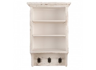 Béžová antik nástěnná dřevěná polička Camille - 36*17*57cm