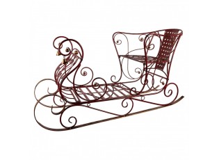 Christmas Sleigh Large 107x56x56 Cm Red Metal - 107*56*56 cm