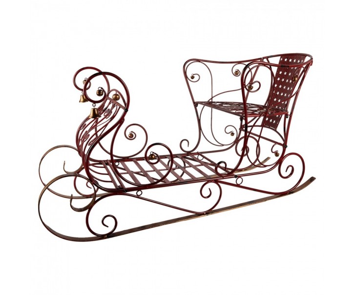 Christmas Sleigh Large 107x56x56 Cm Red Metal - 107*56*56 cm Clayre & Eef