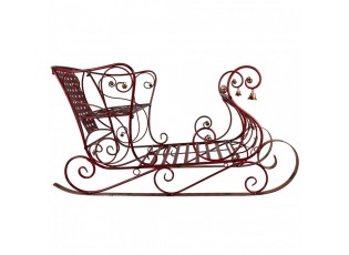 Christmas Sleigh Large 107x56x56 Cm Red Metal - 107*56*56 cm