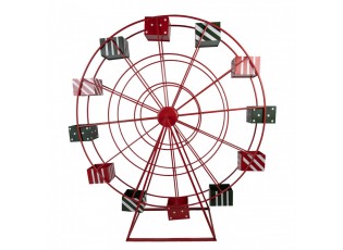 Christmas Decoration Giant Wheel 167x59x170 Cm Red Metal - 167*59*170 cm