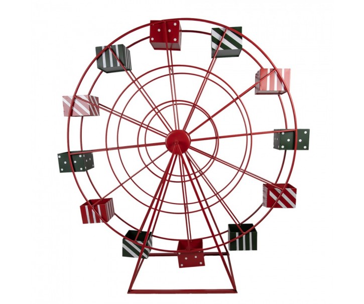 Christmas Decoration Giant Wheel 167x59x170 Cm Red Metal - 167*59*170 cm Clayre & Eef