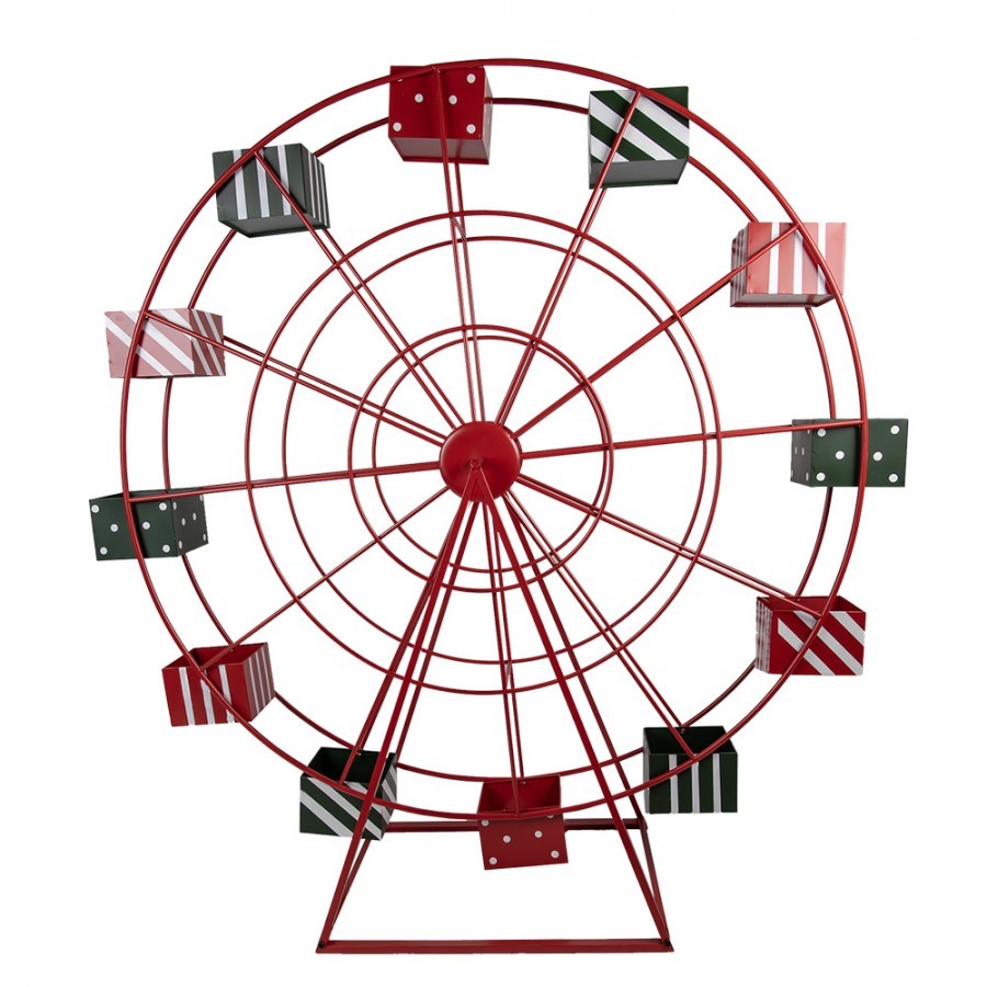 Christmas Decoration Giant Wheel 167x59x170 Cm Red Metal - 167*59*170 cm
