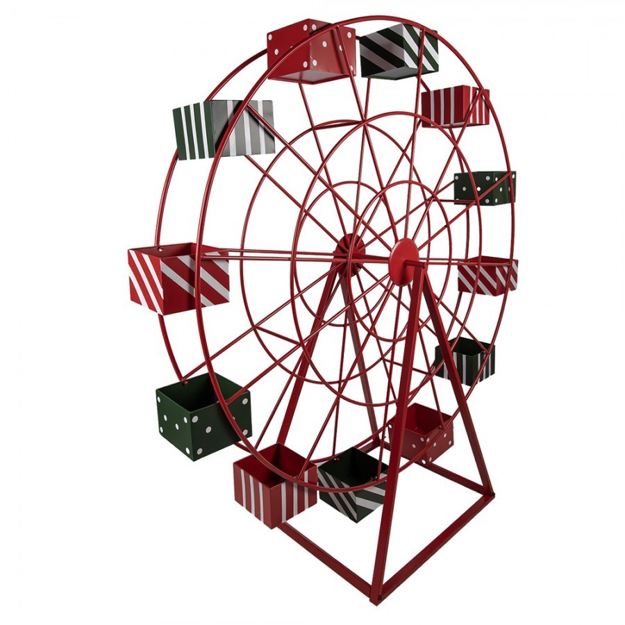 Christmas Decoration Giant Wheel 167x59x170 Cm Red Metal - 167*59*170 cm