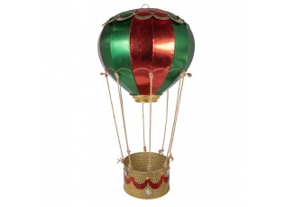 Christmas Decoration Hot Air Balloon ? 97x160 Cm Red Metal - ? 97*160 cm