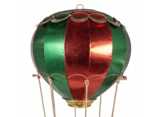Christmas Decoration Hot Air Balloon ? 97x160 Cm Red Metal - ? 97*160 cm