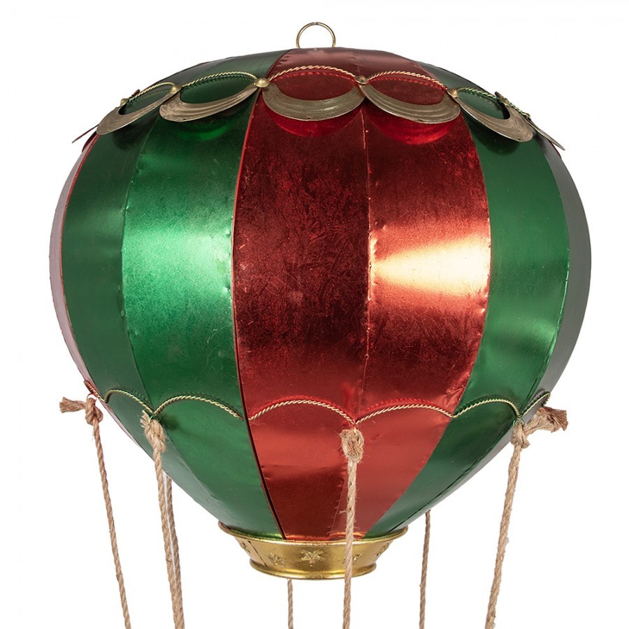 Christmas Decoration Hot Air Balloon ? 97x160 Cm Red Metal - ? 97*160 cm