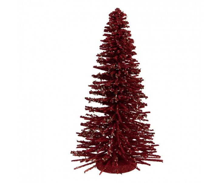 Christmas Decoration Figurine Christmas Tree ? 17x30 Cm Red Wood - ? 17*30 cm Clayre & Eef