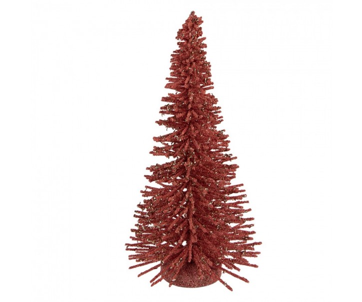 Christmas Decoration Figurine Christmas Tree ? 17x30 Cm Pink Wood - ? 17*30 cm Clayre & Eef