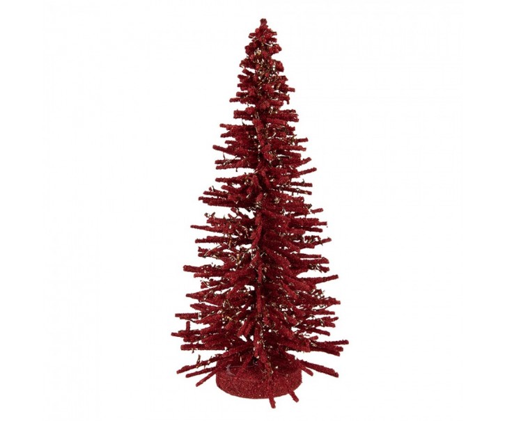 Christmas Decoration Figurine Christmas Tree ? 14x25 Cm Red Wood - ? 14*25 cm Clayre & Eef