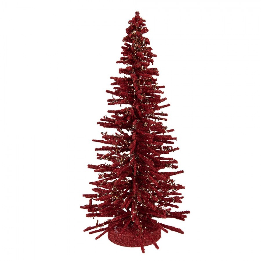 Christmas Decoration Figurine Christmas Tree ? 14x25 Cm Red Wood - ? 14*25 cm