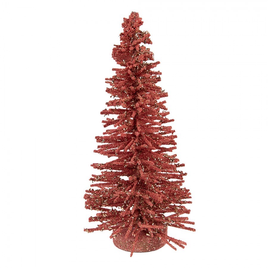 Christmas Decoration Figurine Christmas Tree ? 14x25 Cm Pink Wood - ? 14*25 cm