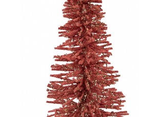 Christmas Decoration Figurine Christmas Tree ? 14x25 Cm Pink Wood - ? 14*25 cm