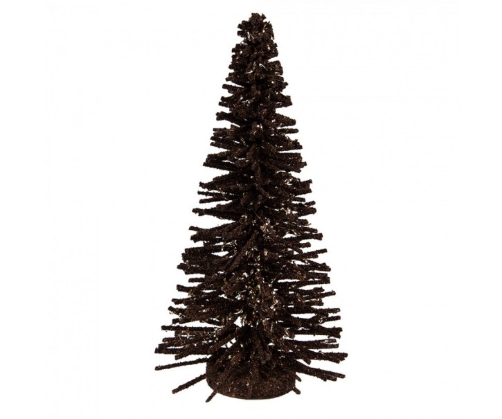 Christmas Decoration Figurine Christmas Tree ? 14x25 Cm Brown Wood - ? 14*25 cm Clayre & Eef