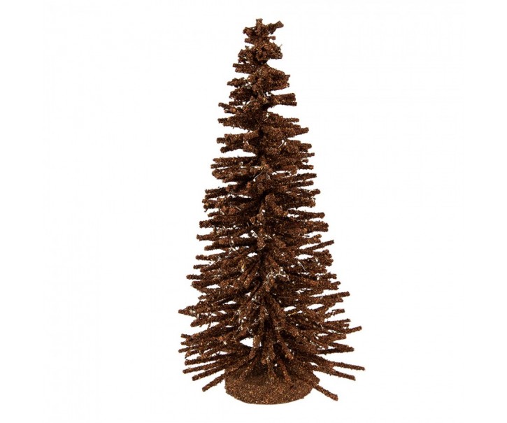 Christmas Decoration Figurine Christmas Tree ? 14x25 Cm Brown Wood - ? 14*25 cm Clayre & Eef