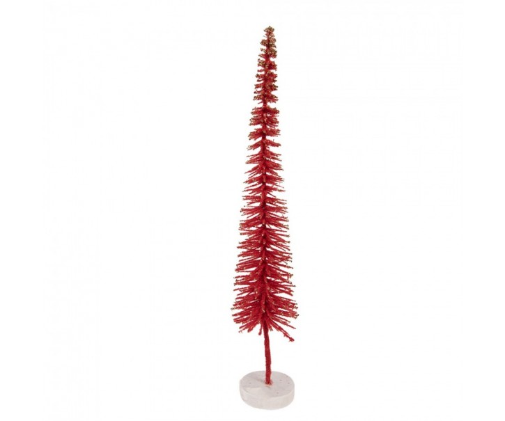 Christmas Decoration Figurine Christmas Tree ? 8x40 Cm Red Wood - ? 8*40 cm Clayre & Eef