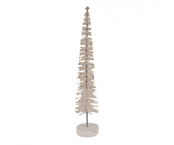 Christmas Decoration Figurine Christmas Tree ? 6x30 Cm Beige Wood - ? 6*30 cm Clayre & Eef