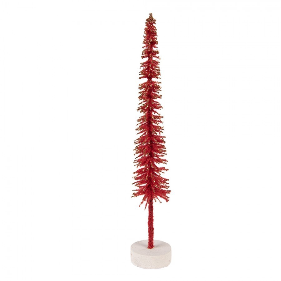 Christmas Decoration Figurine Christmas Tree ? 5x25 Cm Red Wood - ? 5*25 cm
