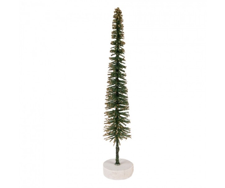 Christmas Decoration Figurine Christmas Tree ? 5x25 Cm Green Wood - ? 5*25 cm Clayre & Eef
