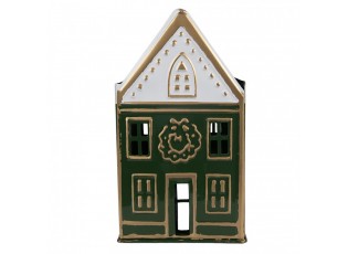 Tealight Holder House 14x12x25 Cm Green Metal - 14*12*25 cm