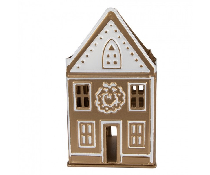 Tealight Holder House 12x11x22 Cm Gold Colored Metal - 12*11*22 cm Clayre & Eef