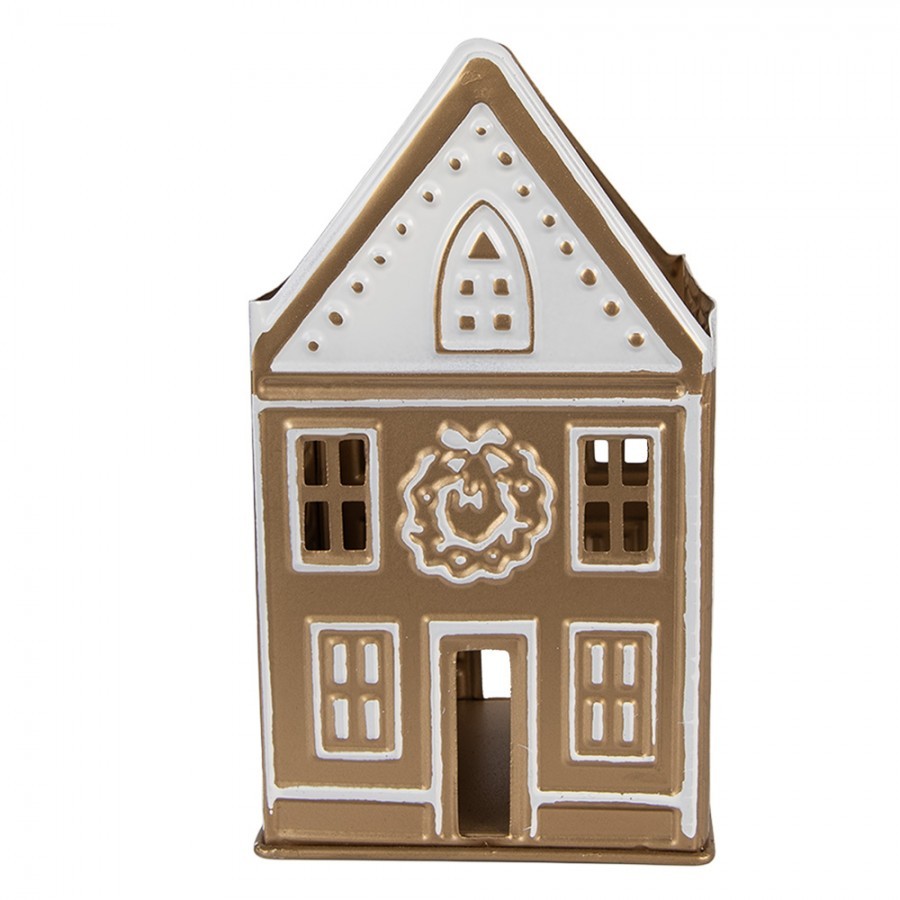 Tealight Holder House 12x11x22 Cm Gold Colored Metal - 12*11*22 cm