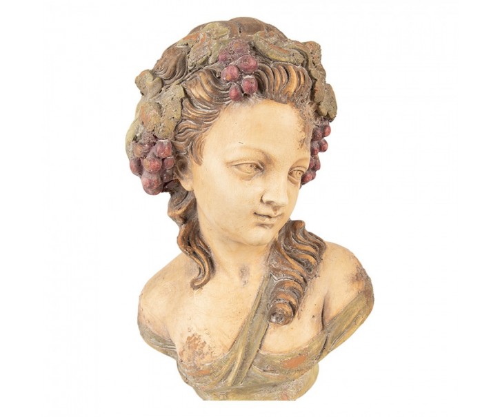 Béžovo-hnědá antik dekorace busta žena - 24*18*28 cm Clayre & Eef