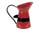 Červený kovový vánoční dekorační džbánek santovo opasek - 19*12*18 cm Clayre & Eef