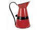 Červený kovový vánoční dekorační džbánek Santův opasek L - 22*17*27 cm Clayre & Eef