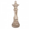 Béžová antik dekorace figurka šachová královna - Ø 13*40 cm