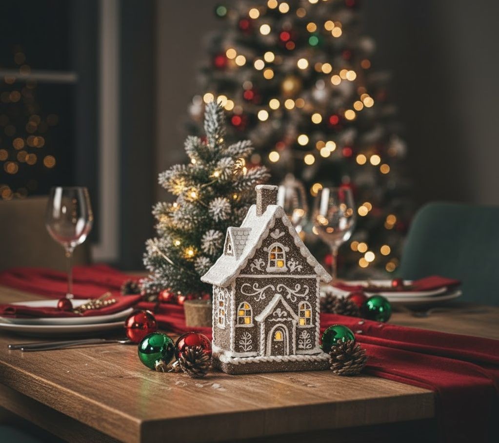 Perníkový LED domek Gingerbread Cotti - 16*10*23 cm