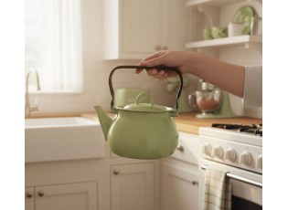 Zelená varná smaltovaná konvice Emil´s Enamel Green - Ø 19 * 16,5 cm / 2,5L
