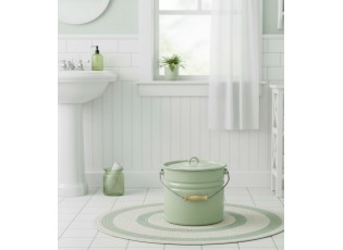 Zelený smaltovaný kbelík s víkem Emil´s Enamel Green - Ø 28*27 cm / 12L