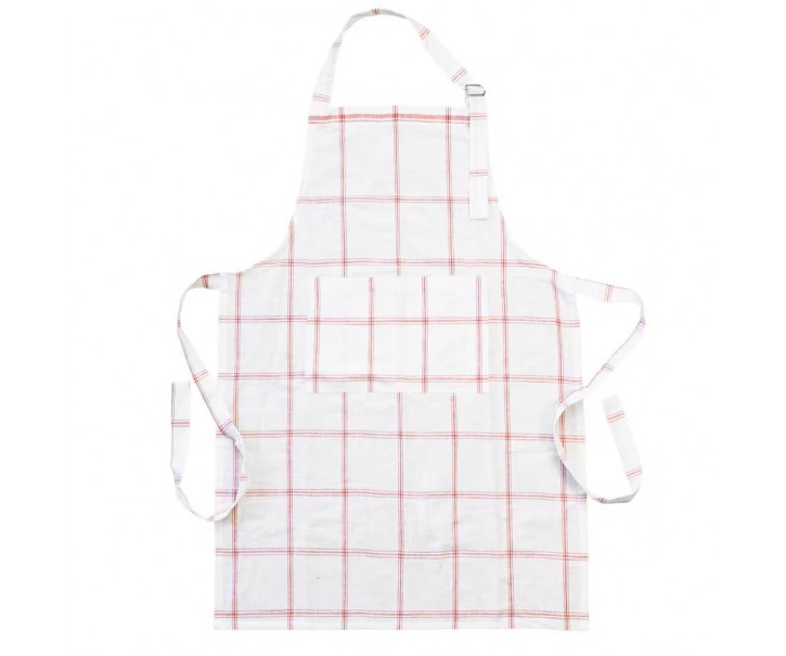 Bílo-červená károvaná kuchyňská zástěra Alma - 90*60 cm Strömshaga