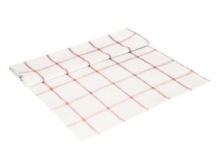 Bílo-červený károvaný běhoun Alma white/red - 50*140 cm