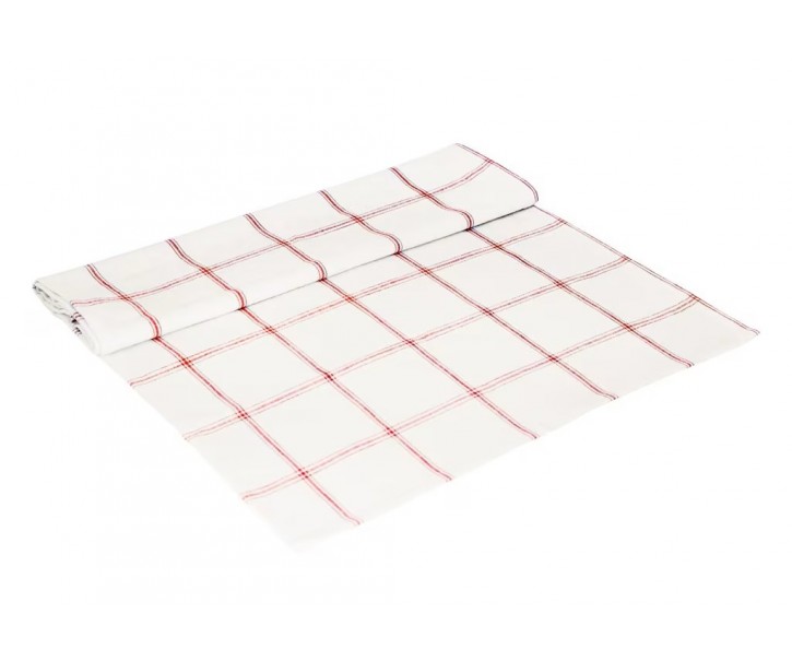 Bílo-červený károvaný běhoun Alma - 50*140 cm Strömshaga