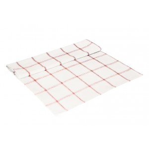 Bílo-červený károvaný běhoun Alma white/red - 50*140 cm