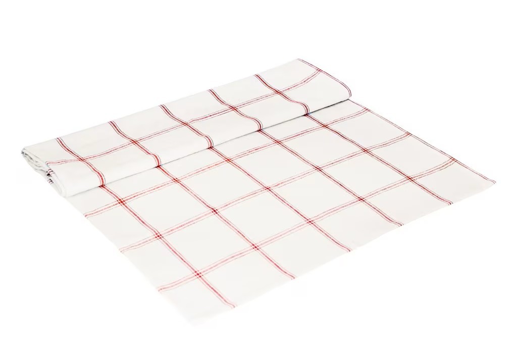 Bílo-červený károvaný běhoun Alma white/red - 50*140 cm