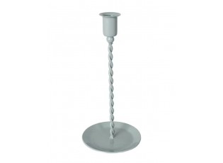 Zelený kovový kroucený svícen na úzkou svíčku Estelle M - Ø 10,5*22 cm