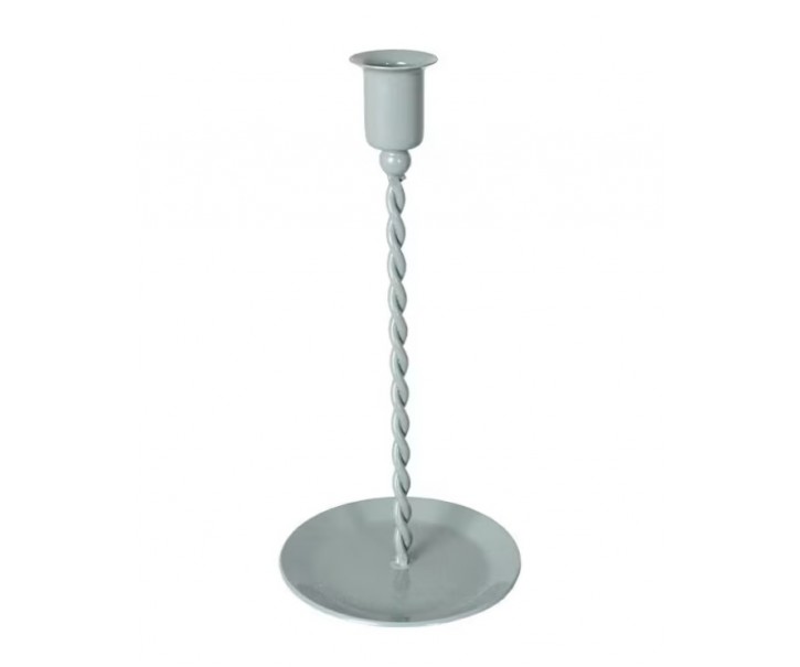 Zelený kovový kroucený svícen na úzkou svíčku Estelle M - Ø 10,5*22 cm Strömshaga