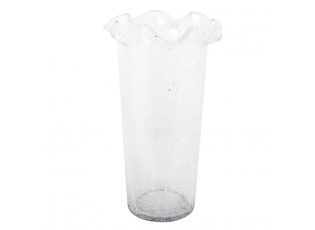 Průhledná skleněná vysoká váza s volánkem Milla - Ø 13*22 cm