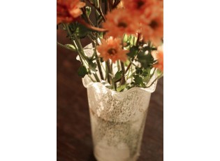 Průhledná skleněná vysoká váza s volánkem Milla - Ø 13*22 cm