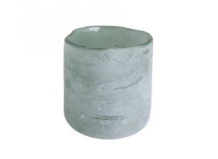 Zelený skleněný svícen na čajové svíčky Ebba green - Ø 8*7 cm