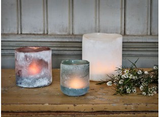 Zelený skleněný svícen na čajové svíčky Ebba green - Ø 8*7 cm