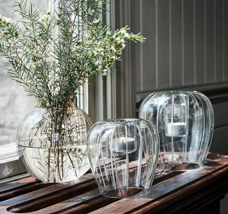 Transparentní skleněný svícen na čajové svíčky Otto clear - Ø 17*17 cm Strömshaga Transparentní skleněný svícen na čajové svíčky Otto clear - Ø 17*17 cm Strömshaga